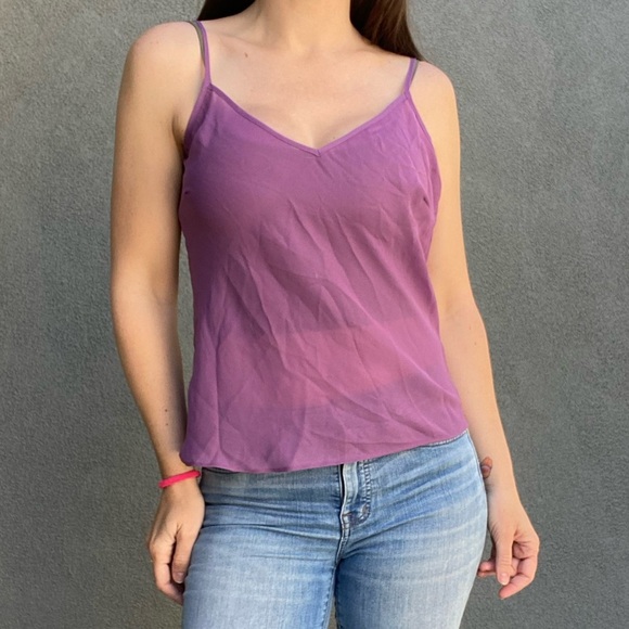 Tops - Vintage Sheer purple shirt